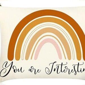 Buy One Get One Free, Boho Rainbow Cosmetic Bag Inspiration Canvas Makeup Bag